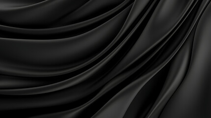 Fototapeta premium A black fabric with a long, flowing edge