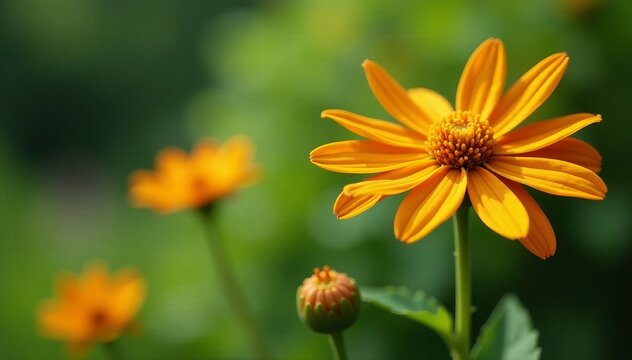 Beautiful arnica chamissonis foliosa flowers in natural setting, arnica, plant, garden