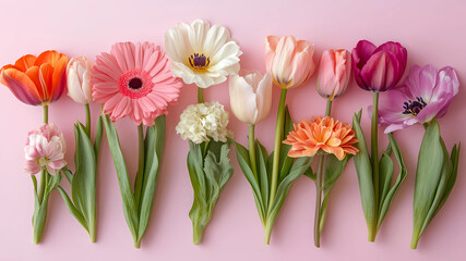 A delicate floral arrangement graces a soft pink background, evoking the charm of springtime and heartfelt celebrations. With generous copy space, this elegant banner is perfect for wedding invitation