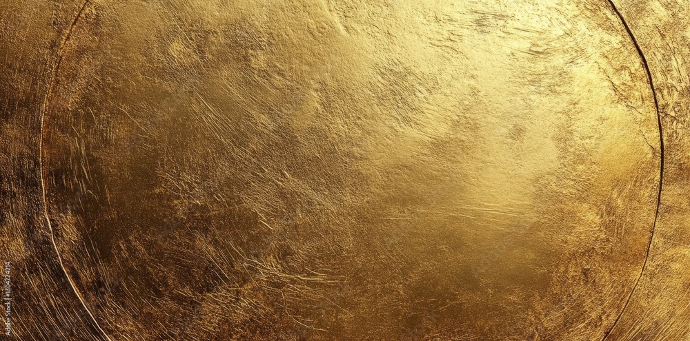 Poster a textured golden surface, showcasing a rich metallic sheen with subtle variations and scratches tha