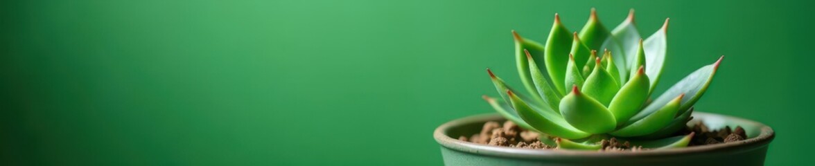 Intricate aloe succulent, macro shot, potted plant, soft green backdrop, healthy, spines