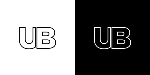 Letter U and B, UB logo design template. Minimal monogram initial based logotype.
