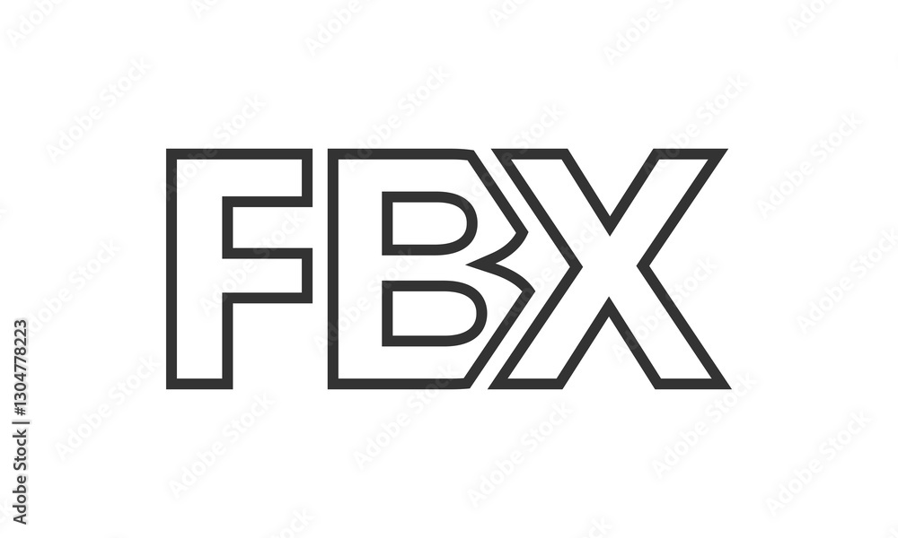 Fototapete fbx logo design template with strong and modern bold text. initial based vector logotype featuring s