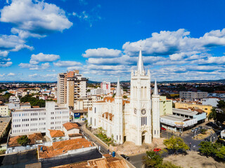 Montes Claros MG - aerial view of the cathedral and city center of Montes Claros, Minas Gerais