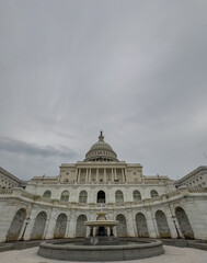 The west front of the United States Capitol in Washington, DC, USA. The Capitol Building is the seat of the United States Congress, the legislative branch of the federal government.
