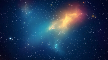 Naklejka premium Colorful Nebula with Stars