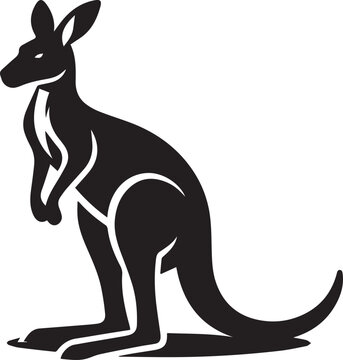 kangaroo silhouette vector, kangaroo vector illustration, kangaroo silhouette vector isolated on white background