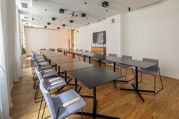 Interior of a conference room in a hotel