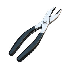 Obraz premium Precision Grip: A close-up shot of a pair of steel pliers with black handle, ready to perform essential tasks.