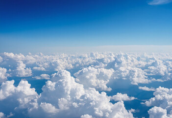 Beautiful blue sky with a background of white clouds