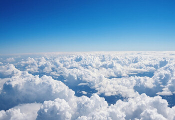 Naklejka premium Beautiful blue sky with a background of white clouds