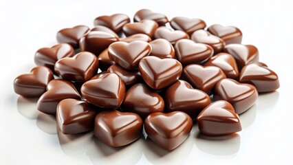 Fototapeta premium Sweet Valentine's Day Treats: A Pile of Chocolate Hearts
