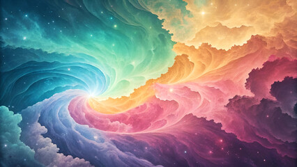 A mesmerizing mix of bright and pastel hues, forming a visually engaging abstract background design.