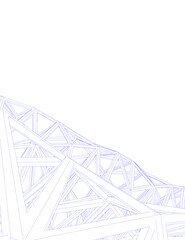 Abstract Architectural Wireframe Composition – Modern Skyscraper and Urban Cityscape Design