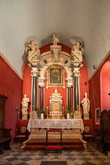 St Nicholas Church high altar in the small town of Perast in Kotor bay, Montenegro