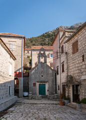 St John the Baptist churh in the town of Perast, Montenegro
