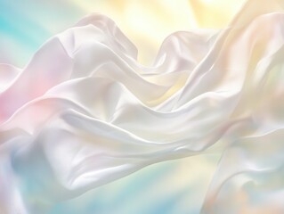 Obraz premium A white fabric with a rainbow pattern is shown