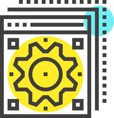 development flat line web icon concept