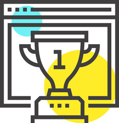 website ranking flat line web icon concept