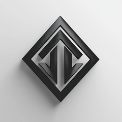 Abstract Black Diamond Logo on White Background