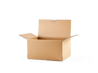Empty Brown Carton Box Isolated on White Studio Background