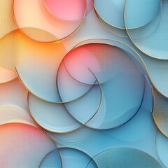 Abstract circles in pastel colors layered in a textured pattern