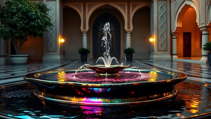Obraz premium Serene Suhoor Courtyard Fountain