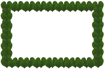green leaves frame, green heart shaded leaves frame, Heart shaped green leaves.  