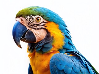Obraz premium Vibrant Blue Macaw Bird Isolated on White Background - High-Resolution Stock Photo