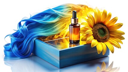 Fototapeta premium Glowing Serum Box Desert, Minimalist Luxury