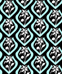 seamless pattern with  damask floral ornament