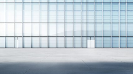 Modern architectural facade with minimalist glass panels and clean lines for urban design. Conveyor Belt on a Modern Factory