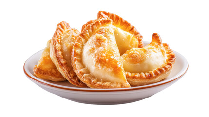 Delicious Golden Brown Empanadas on a White Plate - Close-up Food Photography