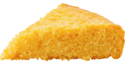 Fototapeta premium Delicious Golden Cornbread Slice, Close-up Texture Photography