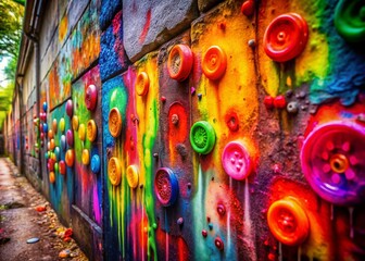Fototapeta premium Vibrant Jelly Texture Background: Abstract Shapes, Buttons & Borders for Design