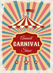 Annual carnival show retro poster