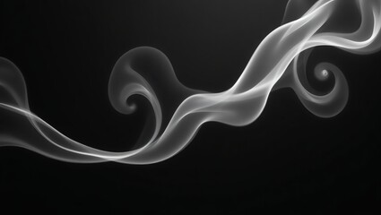 Elegant wisps of smoke dance across a stark black canvas of pure silence
