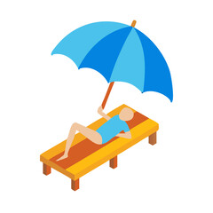 Sunbathe Icon Vector Illustration