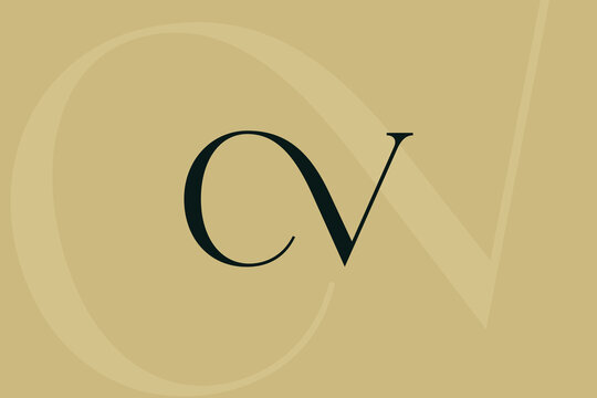 CV or VC letter logo icon design. Classic style luxury initials monogram.