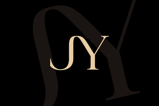 JY or YJ letter logo icon design. Classic style luxury initials monogram.