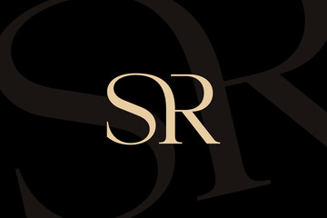 SR or RS letter logo icon design. Classic style luxury initials monogram.