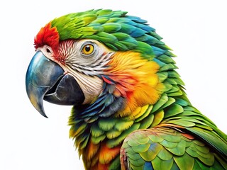 Obraz premium Vibrant Parrot Close-Up: Panoramic Tropical Bird Photography