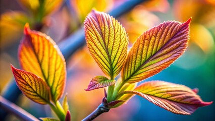Vibrant Spring Leaves: Macro Photography of New Growth