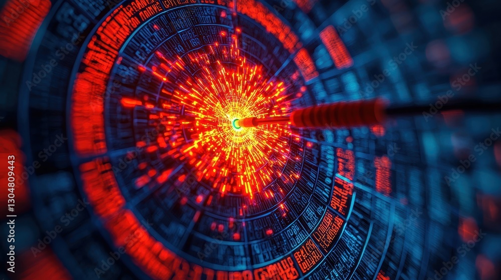 Poster abstract digital rendering of a vibrant energy burst with intricate patterns and glowing particles i