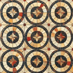 Obraz premium Decorative Mosaic Tile Pattern with Geometric Design Elements