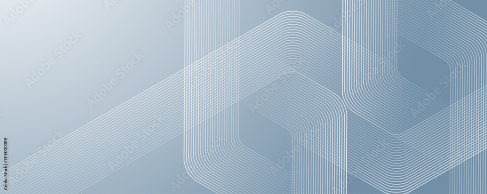 Aufkleber Digital futuristic technology concept with hexagons. Digital hexagonal blue abstract background. Geometric stripe line art design for poster, brochure, cover, banner, website, header