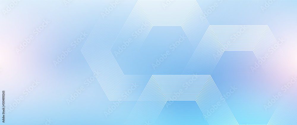 Poster digital futuristic technology concept with hexagons. digital hexagonal blue abstract background. geo