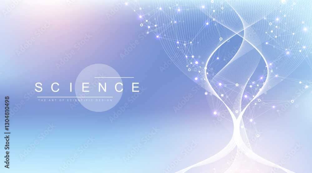 Fototapete Scientific tree concept of network connection background. Database branch information. Futuristic code flow element. Big data technology. Data tree vector illustration.