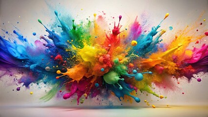 Obraz premium Vintage Colorful Abstract Paint Splash Background Banner for Creative Designs