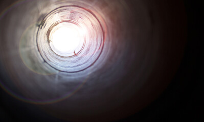 Pipe from inside, glow in the pipe